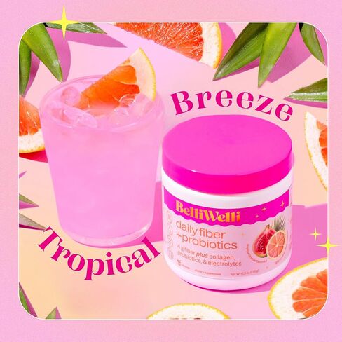 Daily Fiber Supplement Powder with Collagen, Probiotics & Electrolytes | Supports Digestive Health, Gut Balance & Debloating | Watermelon | 16 Servings in Kuwait