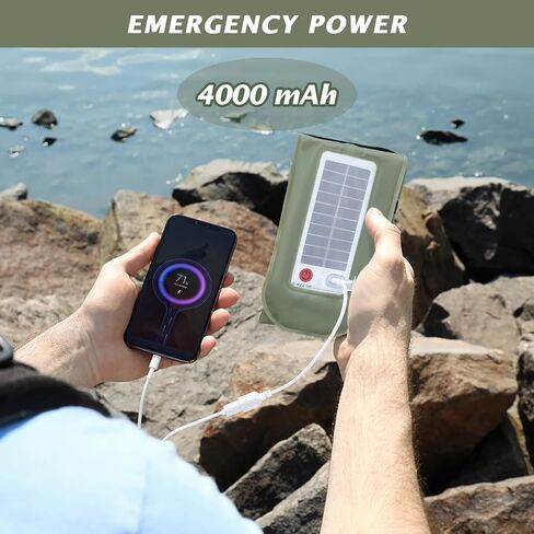 Solar Camping Lights Bars 33.5IN/85CM Tent Lights Rechargeable 4000mAh Foldable Inflatable for Outdoor IP66 Waterproof LED Tube Light for Camping, Hiking, Travel and More in Saudi Arabia