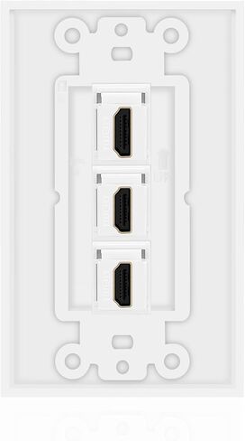 لوحة حائط TNP HDMI (3 منافذ، أبيض) مقبس لوحة وجه HDMI مزود بمنفذ لوحة مقبس يدعم 4K 60 هرتز HDR ARC/eARC Full HD 3D Ethernet عالي السرعة وصلة توصيل f/جهاز العرض والمنزل in Kuwait