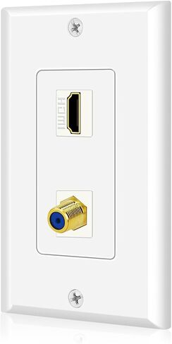 لوحة حائط TNP HDMI (3 منافذ، أبيض) مقبس لوحة وجه HDMI مزود بمنفذ لوحة مقبس يدعم 4K 60 هرتز HDR ARC/eARC Full HD 3D Ethernet عالي السرعة وصلة توصيل f/جهاز العرض والمنزل in Kuwait