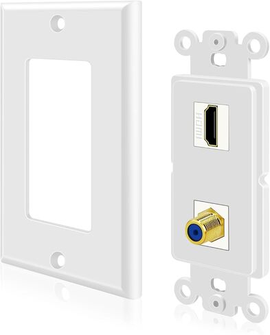 لوحة حائط TNP HDMI (3 منافذ، أبيض) مقبس لوحة وجه HDMI مزود بمنفذ لوحة مقبس يدعم 4K 60 هرتز HDR ARC/eARC Full HD 3D Ethernet عالي السرعة وصلة توصيل f/جهاز العرض والمنزل in Kuwait