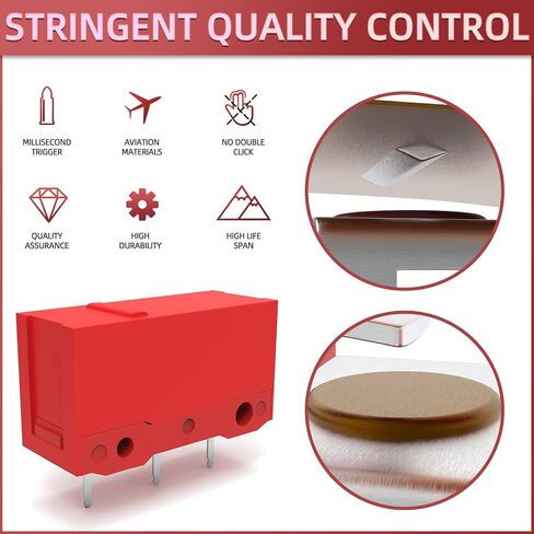 10Pcs Kailh GM4.0 Mouse Micro Switches, Red Mouse Switches for Gaming Mouse in Kuwait
