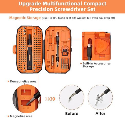Precision Screwdriver Set, 152 in 1 Mini Screwdriver Set with Case, Magnetic Screwdriver Set Bits, Professional Electronic Repair Tool Kit for Laptop, iPhone, Macbook, PS5, Jewelers, Glasses in Saudi Arabia