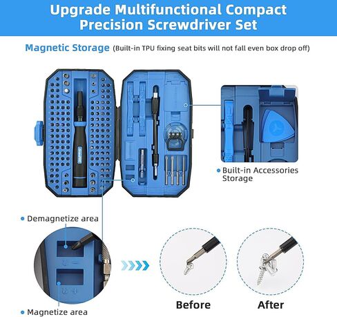 Precision Screwdriver Set, 152 in 1 Mini Screwdriver Set with Case, Magnetic Screwdriver Set Bits, Professional Electronic Repair Tool Kit for Laptop, iPhone, Macbook, PS5, Jewelers, Glasses in Saudi Arabia