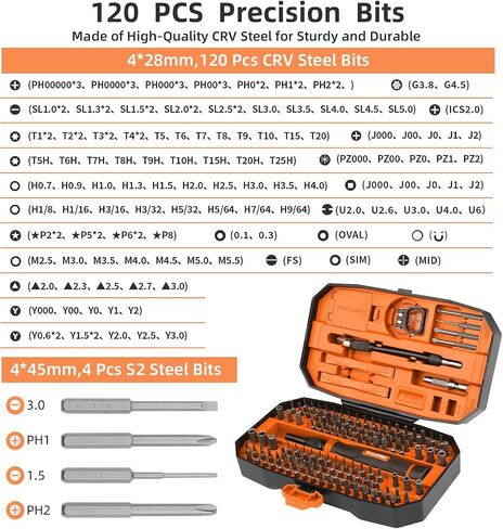 Precision Screwdriver Set, 152 in 1 Mini Screwdriver Set with Case, Magnetic Screwdriver Set Bits, Professional Electronic Repair Tool Kit for Laptop, iPhone, Macbook, PS5, Jewelers, Glasses in Saudi Arabia