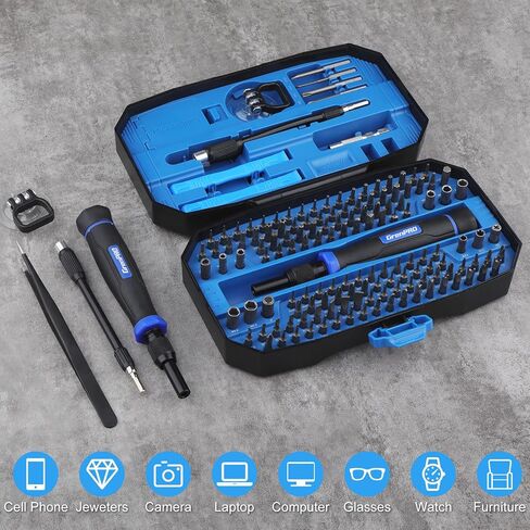 Precision Screwdriver Set, 152 in 1 Mini Screwdriver Set with Case, Magnetic Screwdriver Set Bits, Professional Electronic Repair Tool Kit for Laptop, iPhone, Macbook, PS5, Jewelers, Glasses in Saudi Arabia