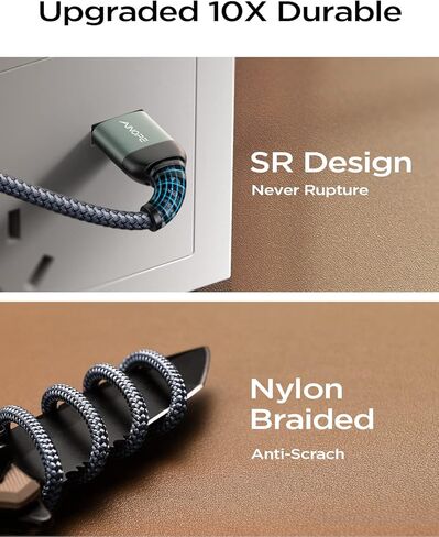 كابل محرك الأقراص الصلبة الخارجي AINOPE بطول 3.3 أقدام، سلك نقل بيانات سريع مضفر من النايلون المتين، كابل Micro B إلى USB 3.0 متوافق مع Samsung Galaxy S5/Note 3/Note Pro 12.2، كاميرا Canon، محرك الأقراص الصلبة Seagate in Kuwait