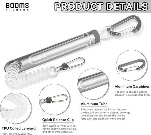 Booms Fishing T09 Coiled Lanyard，2 Pack Gray Kayak Paddle Leash，Outdoor Kayak Paddle Accessories，Retractable Lanyard for Kayak Fishing in Kuwait