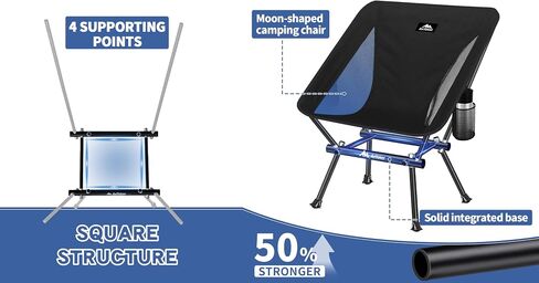 AnYoker Camping Chair Portable Beach Chair with Backpack Bag Patented for Invention - Compact Lightweight Folding Chair Backpack Hiking Chair 177ZZSB-SJB（Black） in Saudi Arabia