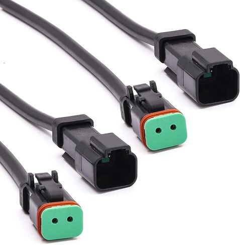 2 Set Deutsch DT Male Female Wiring Harness DTP 2 Pin Male Female Socket Adapter Electrical Wire Replacement Connectors with Pigtail Wire for Car Led Fog Lights Driving Lights Work Light Bar in Kuwait