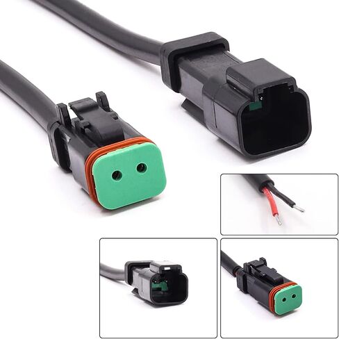 2 Set Deutsch DT Male Female Wiring Harness DTP 2 Pin Male Female Socket Adapter Electrical Wire Replacement Connectors with Pigtail Wire for Car Led Fog Lights Driving Lights Work Light Bar in Kuwait