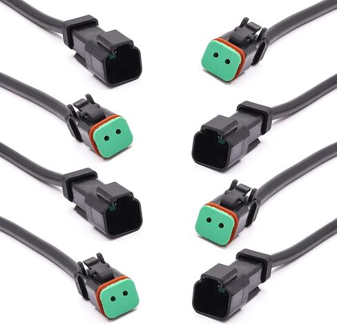 2 Set Deutsch DT Male Female Wiring Harness DTP 2 Pin Male Female Socket Adapter Electrical Wire Replacement Connectors with Pigtail Wire for Car Led Fog Lights Driving Lights Work Light Bar in Kuwait
