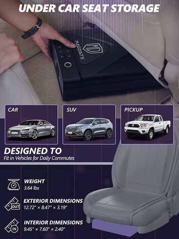 Car Gun Safe, Portable Biometric Safes for Pistols with Cable, Fingerprint & Keypad & Key Access Handgun Lock Box for Vehicle Travel Home in Saudi Arabia