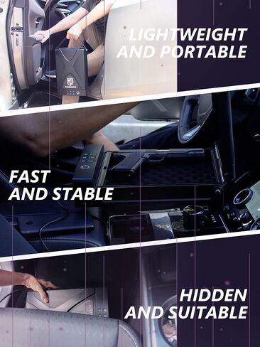 Car Gun Safe, Portable Biometric Safes for Pistols with Cable, Fingerprint & Keypad & Key Access Handgun Lock Box for Vehicle Travel Home in Saudi Arabia