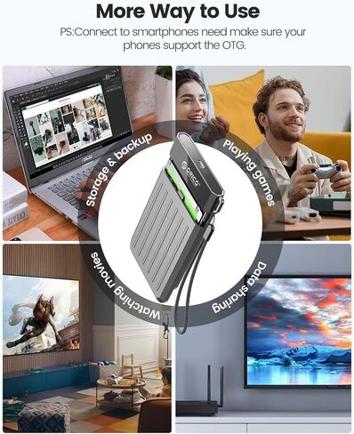 حاوية محرك الأقراص الصلبة ORICO مقاس 2.5 بوصة، حاوية محرك الأقراص الصلبة USB C 3.2 Gen 2 إلى SATA 3.0 بسرعة 6 جيجابت في الثانية مع كابل USB C مطور لـ WD Seagate Toshiba Samsung SSD HDD أثناء سفر الأعمال، رمادي [M25C3] in Saudi Arabia