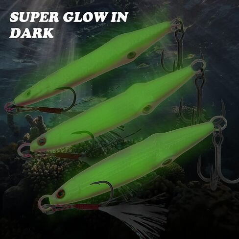 Fishing Jigs Vertical Saltwater Jigs Vertical Jigging Spoon Fishing Tuna Lures Boat Fishing Artificial Lures for Tuna, Grouper, Dogtooth, Snapper, Bass, Salmon/60g, 80g,120g in Kuwait