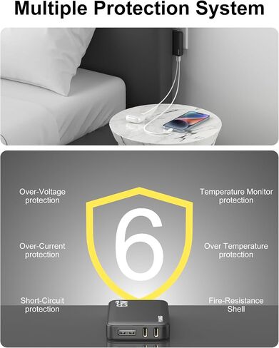 3-Port Flat USB C Wall Charger, 30W Max Type-C Fast Charging Block in Saudi Arabia