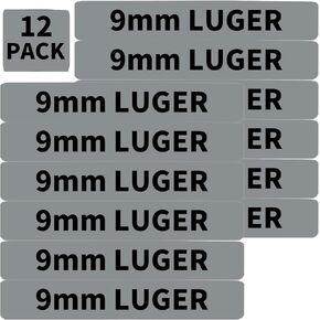 12 Pack Miaozhun 9mm Luger Magazine Marking Bands 9mm Luger Magazine Ammo Caliber Identification Bands (Black Red)