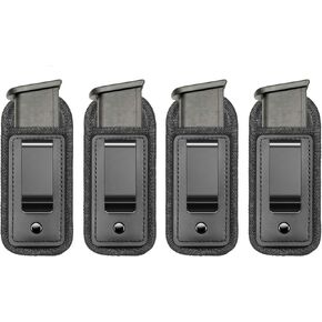4 Pack Magazine Pouch IWB Inside Waistband Pistol Handgun for Concealed Carry Universal Single Double Stack Mags for Glock Sig Sauer S&W Springfield XD Ruger 9mm/.45