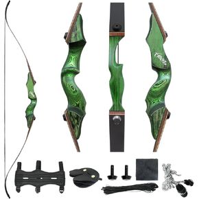 Black Hunter 60" Takedown Archery Recurve Bows for Adults Solid Wood Bow Riser and Glass Fiber Bamboo Maple Laminated Bow Limbs 20-60lbs Hunting Bows for Men and Women Right Hand Recurve Bow Set