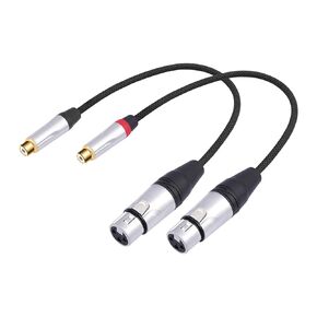 2 حزمة 1FT RCA أنثى إلى 3Pin XLR أنثى متوازنة إلى كابل الصوت غير المتوازن؛ عائلة XLR متوازنة إلى كابل أنثى RCA غير متوازن لمضخم الطاقة، خلاط، مشغل الصوت