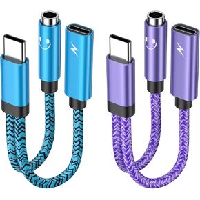 Samsung Galaxy S24 Ultra USB C to 3.5mm Audio Adapter USB C Headphone Jack Adapter Fast Charging for Samsung Galaxy S24FE S23 Ultra Plus S23FE A16 A54 A14 A13 A53 A03S,Pixel 9 8,with 20W Dongle Cable