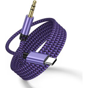 Samsung Type C to 3.5mm Audio Cable,3FT USB C to 3.5mm Male Headphone Jack Adapter Car Stereo Aux Braided Cord for Samsung A15 A16 A54 A53 A14 S24 S23 Ultra S22 S21 S20,iPhone 16,15 Pro Max,Pixel 8 7