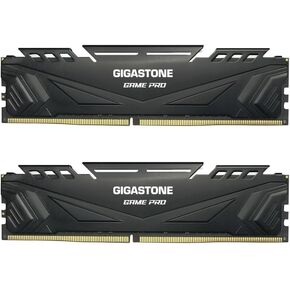【DDR4 RAM】 GIGASTONE Game PRO 16GB Kit (2x8GB) DDR4 3200MHz PC4-25600 CL 16-18-18-40 Intel XMP 2.0 AMD Ryzen 1.35V UDIMM 288 Pin Unbuffered Non ECC High Performance Gaming Desktop Memory - Black