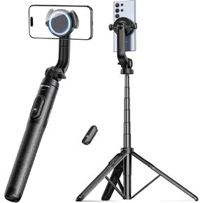 SYNCWIRE 64" Magnetic Selfie Stick Tripod, Compatible with Magsafe, Extendable Phone Tripod with Bluetooth Remote for iPhone and Android Smartphones