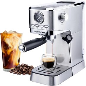 Espresso Machine with Milk Frother, Coffee Espresso Machine for Latte Cappuccino, Stainless Steel Professional Compact Espresso Coffee Machines, 33oz Removable Water Tank Coffee Espresso Maker
