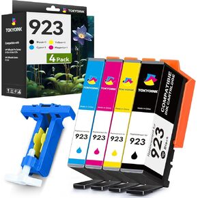 TOKYOINK 923 Ink Cartridges Combo Pack Replacement for HP 923 Ink Cartridges Work for OfficeJet 8120 8122e 8123 OfficeJet Pro 8130 8135e 8138e 8139e Printer Without Chip (4 Pack)