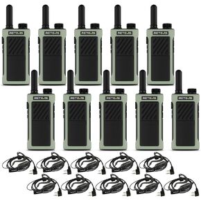 Retevis RB66P Fast Charging Walkie Talkies for Adults,2 Way Radio with Earpiece,1500mAh Large Battery,USB-C Charging,Two Way Radio Long Range for Warehouse Logistics Event Planning(10 Pack)