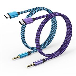 Samsung USB C to 3.5mm Audio Aux Jack Cable, 3FT Type C to Aux Headphone Male Cord Car Auxiliary Braided Cable for Galaxy S24 S23 S22 S21 S20 Ultra Note20, iPhone 16 15, Google Pixel 9 8 Pro 8a 7 Pro