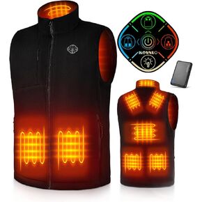 KOVNLO Heated Vest for Men with Battery Pack Included, Soft Fleece Smart Electric Lightweight Heated Jacket