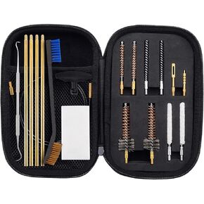 BOOSTEADY Gun Cleaning Kit .22 Cleaning kit with Bore Chamber Brushes Cleaning Kit, Brass Cleaning Rod in Zippered Organizer Compact Case
