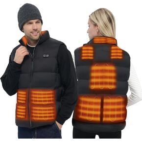 DR.PREPARE Heated Vest with Battery Pack, Unisex Electric Heated Jacket for Men Women, 3 Heat Levels, 10 Heating Zones with 16000mAh Power Bank, M