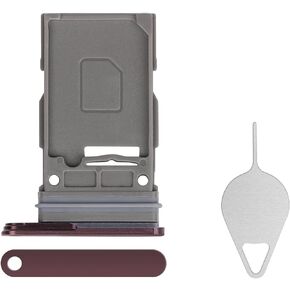 Sim Card Tray Replacement for Samsung Galaxy S22 Ultra (Single SIM Version) - Burgundy Card Tray Slot Holder Bracket Adapter with Needle Ejector for S22 Ultra 5G SM-S908U S908U1 SM-S908B