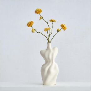 TTANTWFO 7.56'' Head Vase, Face Vase, Body Vase, Bust Statue, Morden Decor, Vases for Decor, Gifts for Women Man, Livingroom Home Decoration Table Center Piece (A)