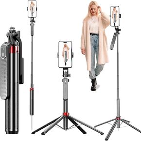 Monopod and Tripod Selfie Stick to Record Golf Swing - Etendable Cell Phone Tripod Stand with Wireless Remote and Phone Holder, Golf Training Aid - Compatible with All iPhone Android Phone