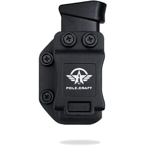 POLE.CRAFT IWB/OWB Magazine Holster Kydex - Mag Carrier Fits: 9mm .40 Double Stack / 9mm .40 Single Stack - P365 1911 Glock 19 19X 17 26 27 28 43 22 23 25 26 27 31 32 33 34 35 37 38 Glock43X .. Mag