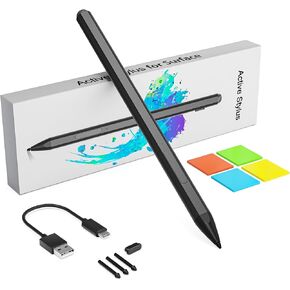 Microsoft Surface Pen - Surface Pro Pen Stylus for Surface Pro 11/9/10/8/X/7/6/5/4/3, USB-C Fast Charge, Draw or Write Like on Paper, Surface Pro 11 Copilot Pen for Surface Go 2/3/4/Book/Laptop/Studio