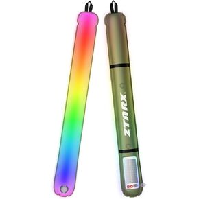 FELICON Solar/Type-C Rechargeable Camping RGB Light Bar, IP66 Waterproof LED Tube, TPU Ultralight Electric Light, 4000mAh Foldable Inflatable Outdoor Tent Light for Camping, Hiking, Traveling, Party
