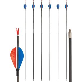 TOPARCHERY Premium 31 Inch 100% Pure Carbon Hunting Arrows with Selected 2" Turkey Feather Fletching 500/700/900spine - Archery Target Practice Arrows for Compound & Recurve Bow - 6Pcs