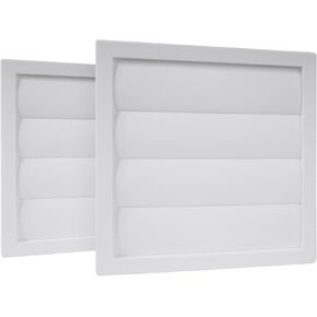 ø4" Inch - Pack of 4 - Black Square Exhaust Vent Covers- Louvered Dryer Duct Vent Cover - Vent Hood with Shutters - One-Directional Plastic Air Grille - Hidden Screw Holes in Saudi Arabia