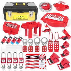 BULANGD 120 Pieces Lockout Tagout Station Loto Kit, Safety Padlocks, Lockout Hasp, Lock Out Tags, Circuit Breaker Lock, Cable Lock, Plug Lock Lockout Tagout Cabinet
