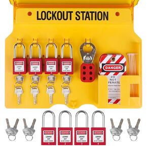 BULANGD 120 Pieces Lockout Tagout Station Loto Kit, Safety Padlocks, Lockout Hasp, Lock Out Tags, Circuit Breaker Lock, Cable Lock, Plug Lock Lockout Tagout Cabinet