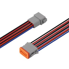 DT 12 Pin Connector,Deutsch DT Automotive Waterproof Electrical Connector 12 Way Male Female Plug with 16 AWG Cable Wire,for Car,Truck,Boats,LED Work Light.(1 Pairs,12P DT Gray)