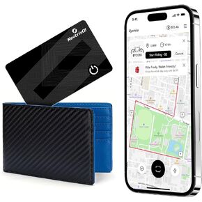 Wallet Tracker Card, Wallet Finder, Slim Tracker Works with Find My (iOS only), Item Locator for Wallet, Suitcase, ID Card and More, IP68 Waterproof (Black, 1-Pack)