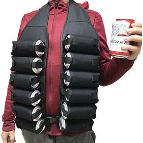 LIVANS Beer Bandolier Holder 12-Pack Drink Vest Beer Can Soda Belt Holster Beverage Holder Insulate BBQ Party Gag