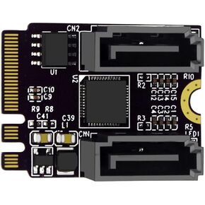 Xiwai NGFF Key A + E PCI Express إلى SATA 3.0 6Gbps محول المنافذ المزدوجة محول بطاقة تمديد القرص الصلب JMB582 2230